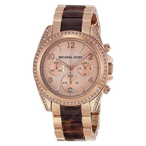 michael kors chrome and rose gold watch|rose gold watch with numbers.